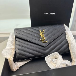 Bolso Saint Laurent Negro Piel Dorado