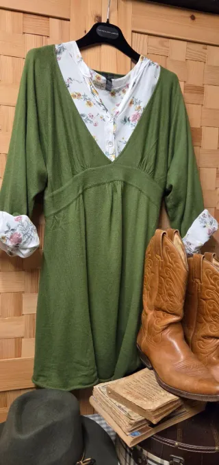 Vestido de punto verde S