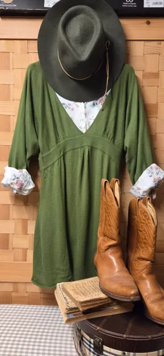 Vestido de punto verde S