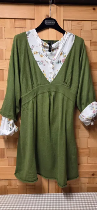 Vestido de punto verde S