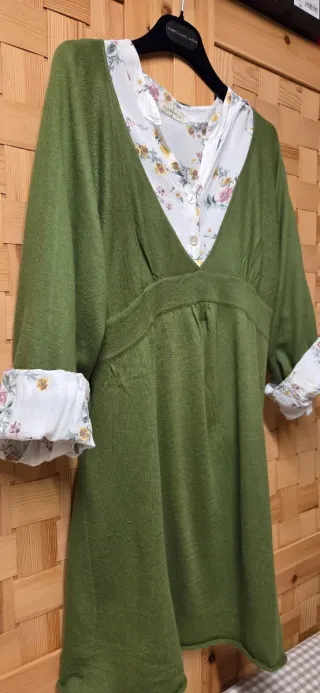 Vestido de punto verde S