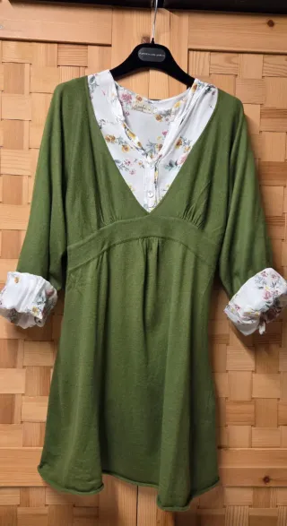 Vestido de punto verde S