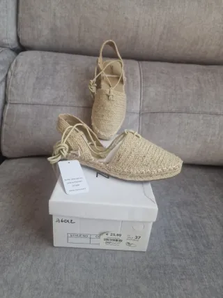 Alpargatas de rafia beige talla 37