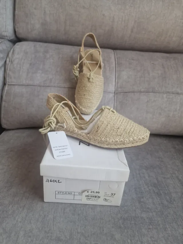 Alpargatas de rafia beige talla 37