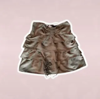 Minifalda marrón vintage con volantes