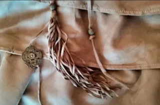 Minifalda marrón vintage con volantes