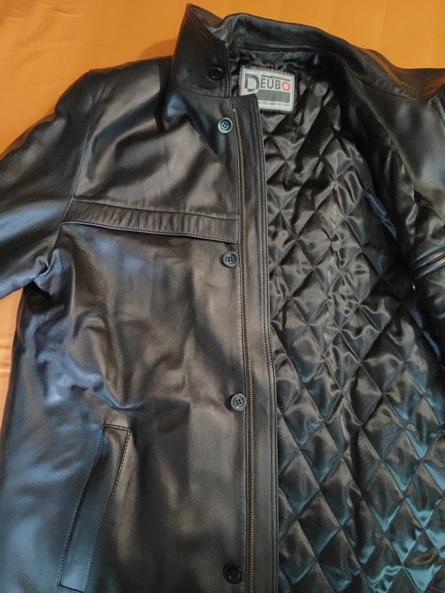 Chaqueta de cuero hombre tres cuartos