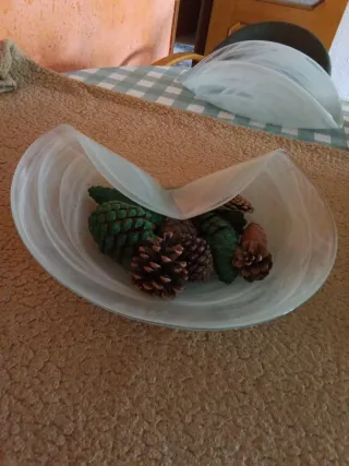 Juego de 2 centros de mesa de vidrio