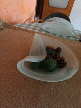 Juego de 2 centros de mesa de vidrio