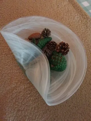 Juego de 2 centros de mesa de vidrio