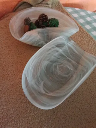 Juego de 2 centros de mesa de vidrio