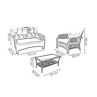 CONJUNTO DE JARDÍN RATTÁN Y SÍLLAS