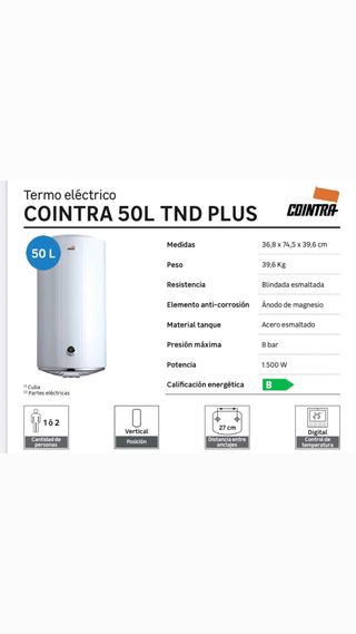 Calentador COINTRA TND-Plus 50L