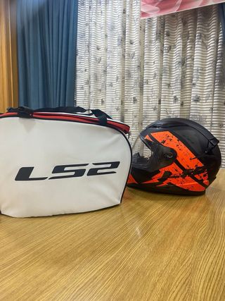 Casco Moto Integral LS2 Rojo y Negro