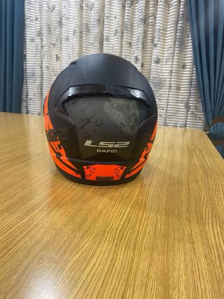 Casco Moto Integral LS2 Rojo y Negro