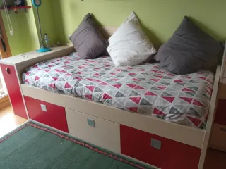 Dormitorio juvenil, cama nido con cajones