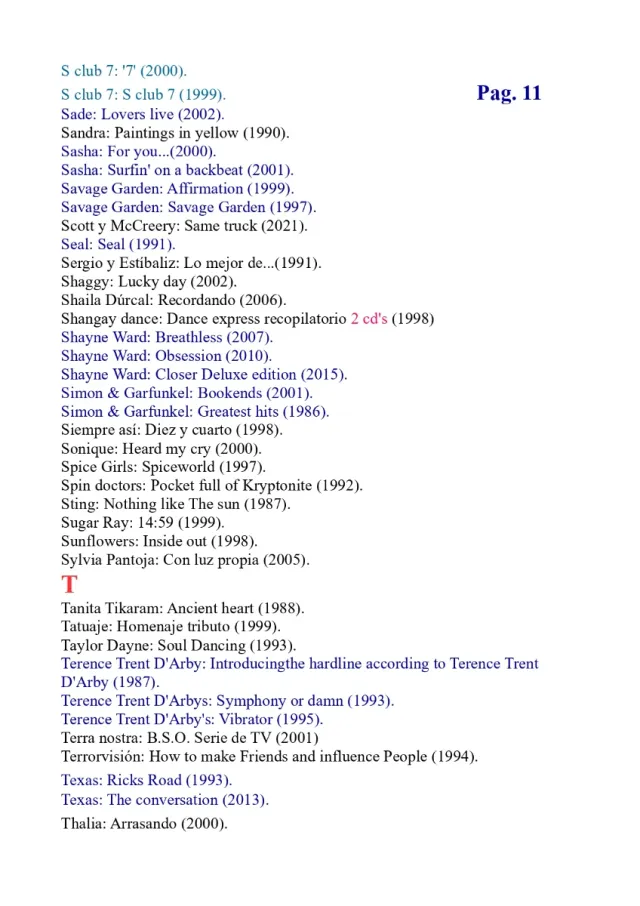 CD'S originales. Más de 600 Títulos. Listado 2.