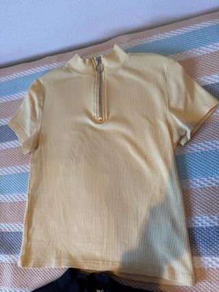 Lote 2 camisetas cuello alto cremallera