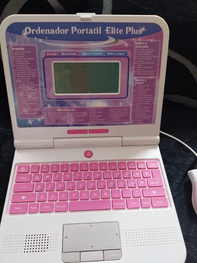 Ordenador infantil aprendizaje rosa