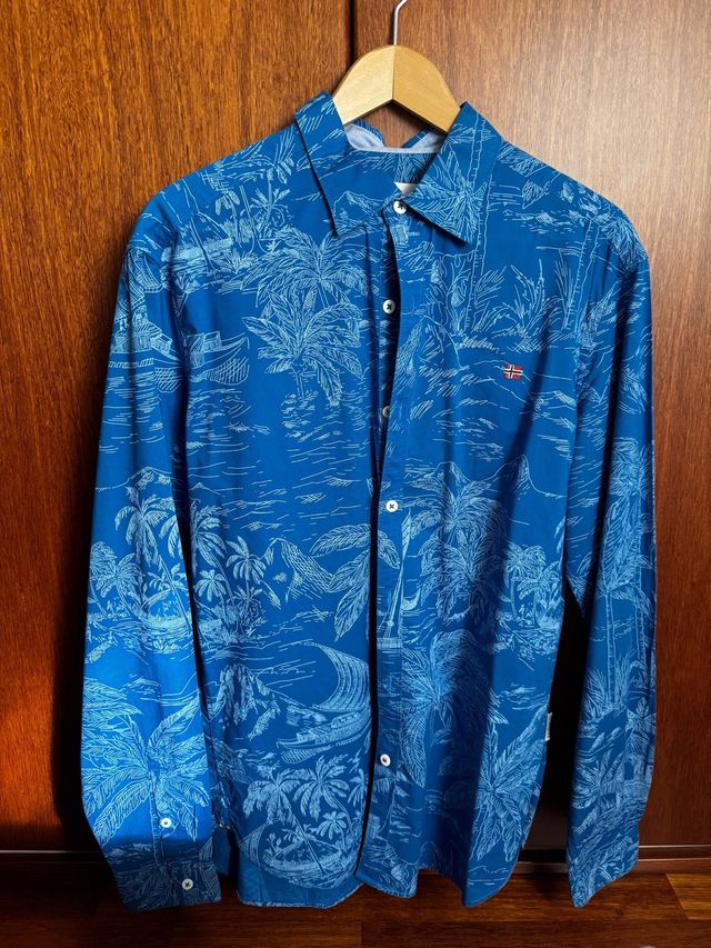 Camisa Napapijri Estampada Azul