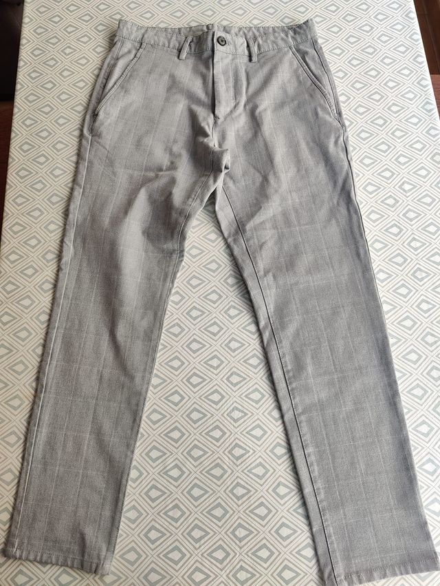 Pantalones de traje grises Zara