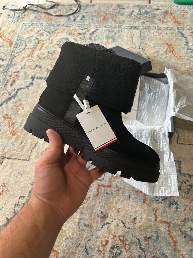 Botas Tommy Hilfiger Negras Terciopelo Talla 39