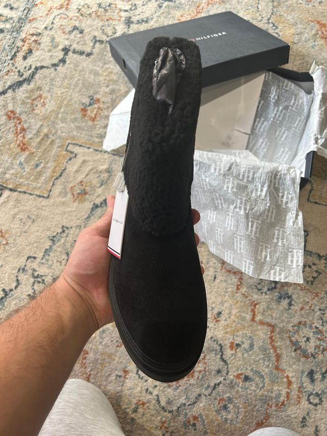 Botas Tommy Hilfiger Negras Terciopelo Talla 39