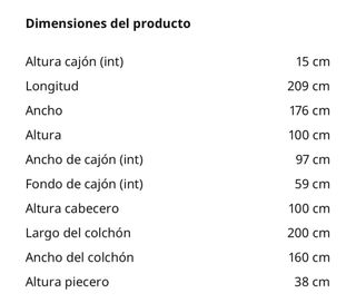 Estructura Cama 160x200 Ikea Malm