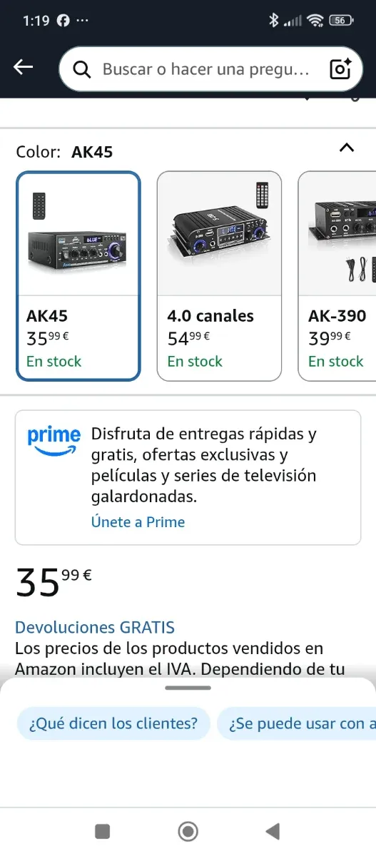 Amplificador Audio HiFi Romicta 600W Bluetooth