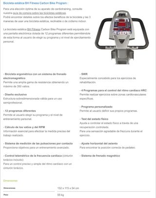 Bicicleta Estática BH Fitness Carbón