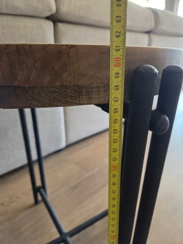 Mesa auxiliar madera y metal