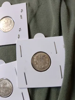 Monedas Plata 50 Pennia Finlandia 1916
