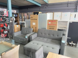 Sofá cama modular gris a buen precio desde