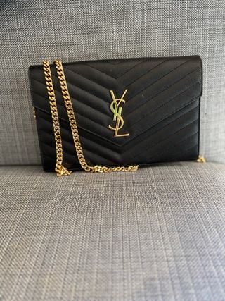 Bolso Saint Laurent Negro Cadena Dorada