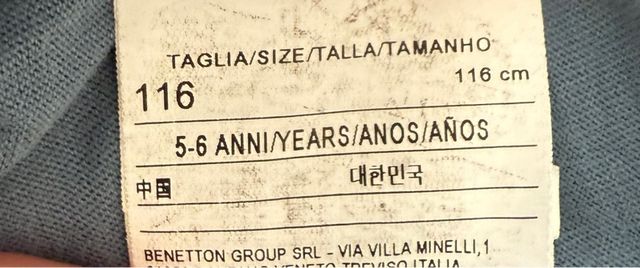 Camiseta Benetton Manga Larga T5-6