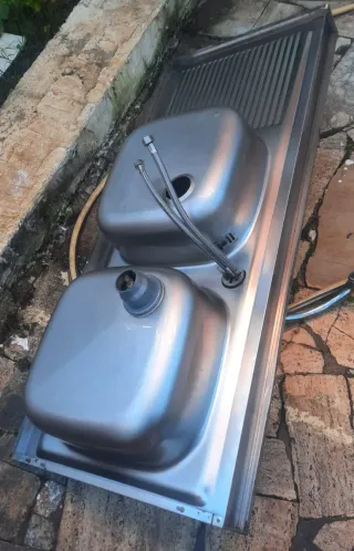 Lavello doppio in acciaio inox