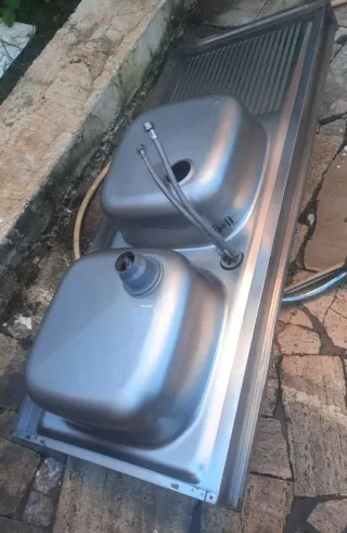 Lavello doppio in acciaio inox