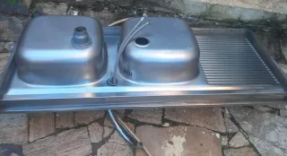 Lavello doppio in acciaio inox