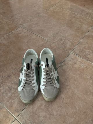 Zapatillas Corina Talla 38 Verde y Blanco