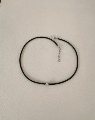 Gargantilla piel con colgante cristal