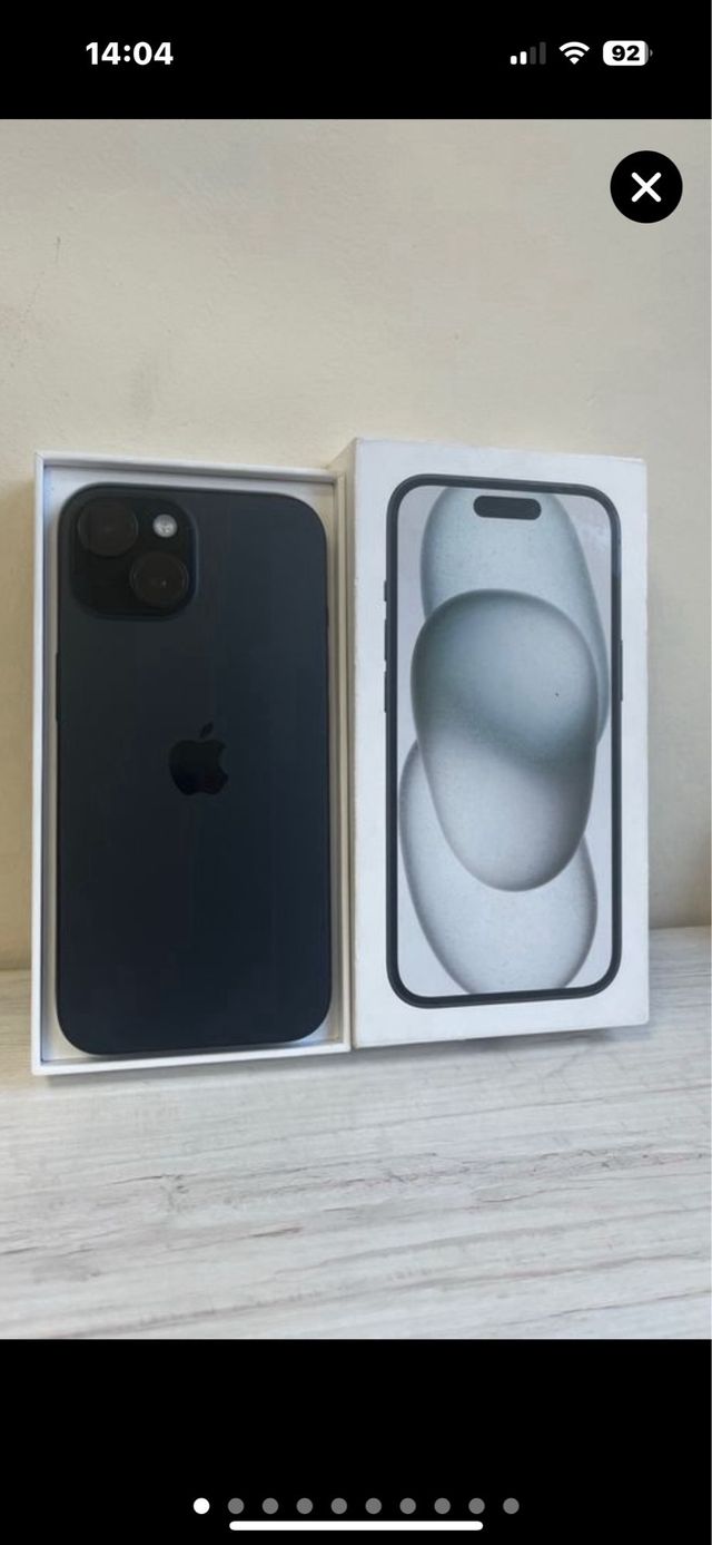 iPhone 15 Negro 128GB en su caja batería 100%