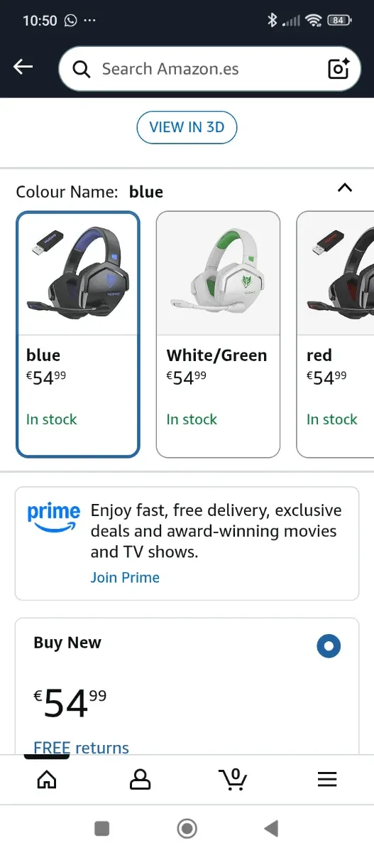 Cascos Gaming NUBWO G06 Inalámbricos Azul