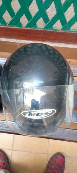 Casco de moto Helix blanco con visera  y de bici