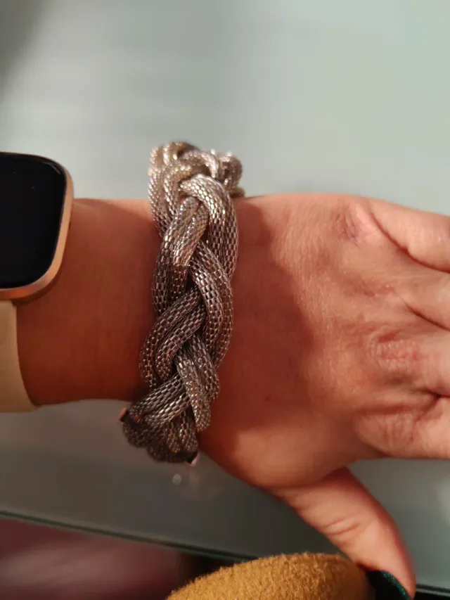 Pulsera trenzada plateada