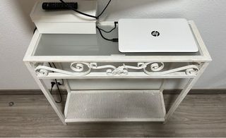 Mesita/Cómoda Hierro y Cristal