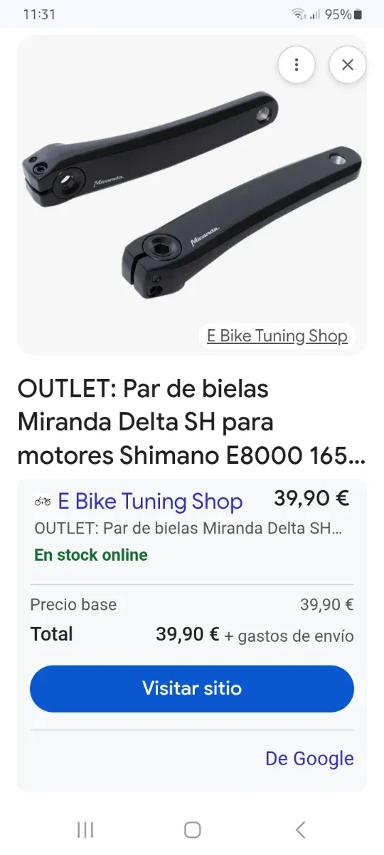 Bielas Ebike Shimano 160mm