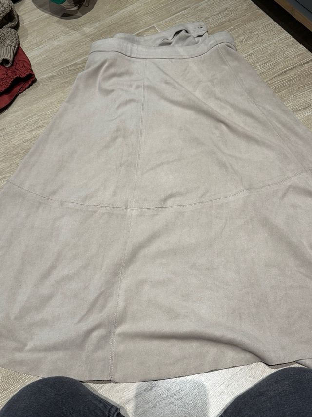 Falda Zara Beige Botones