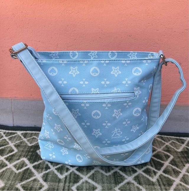Borsa Antonio Basile azzurra con fantasia