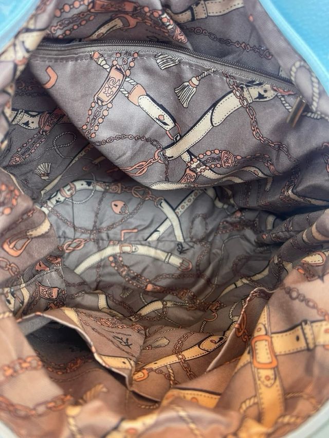 Borsa Antonio Basile azzurra con fantasia