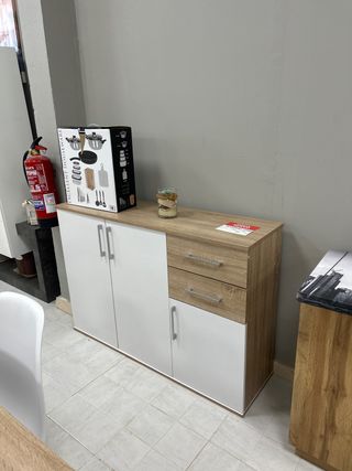 Aparador Cambria Blanco y Madera